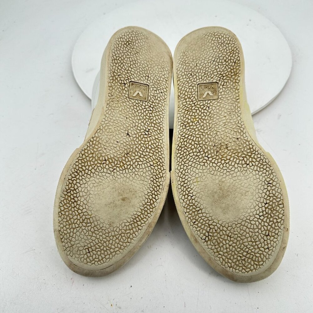 VEJA Esplar Women Size 7 White Leather Tan V Logo Lace Up Sneakers - Picture 8 of 11